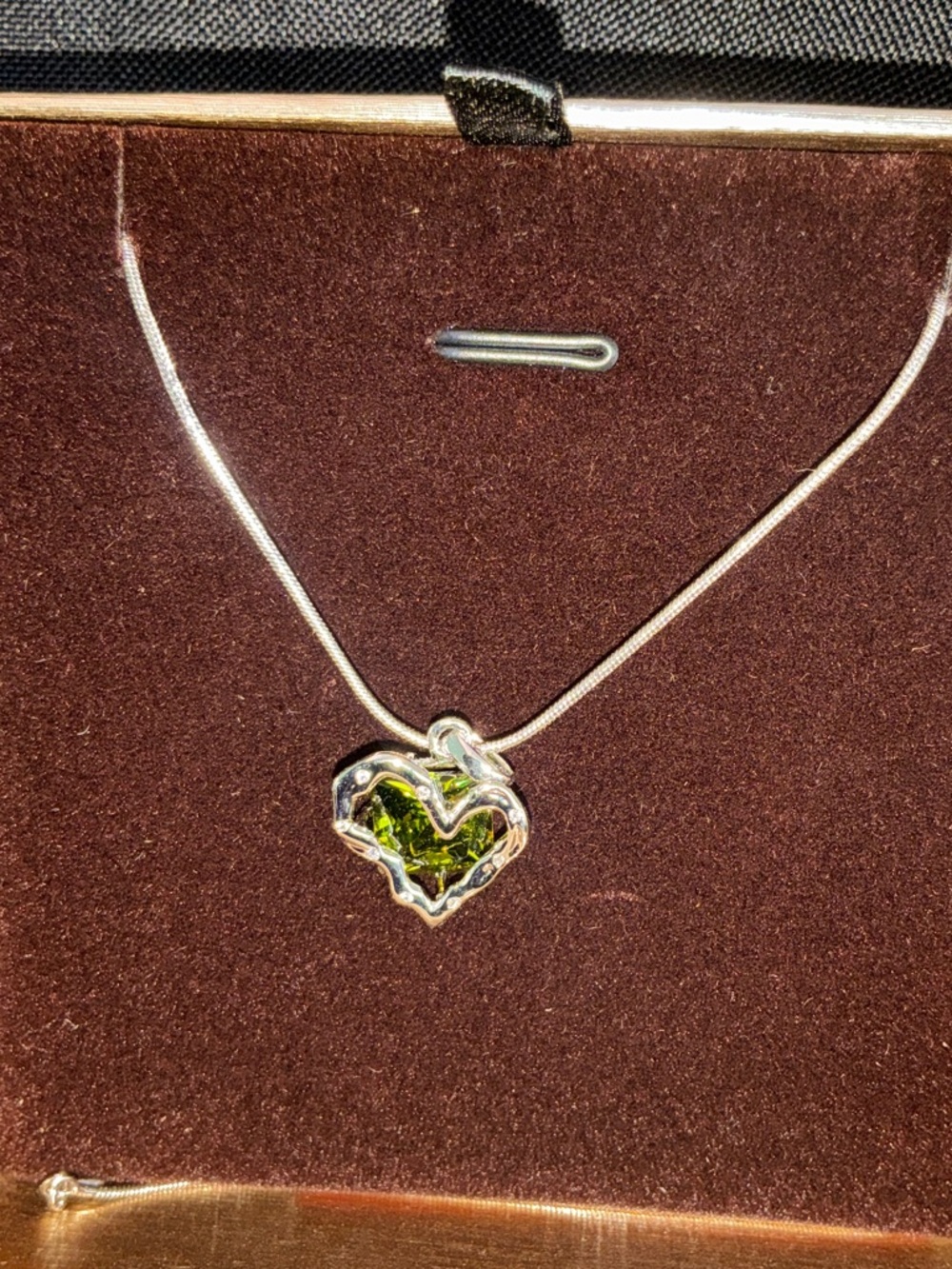 S925 May Birthstone Heart Pendant Necklace